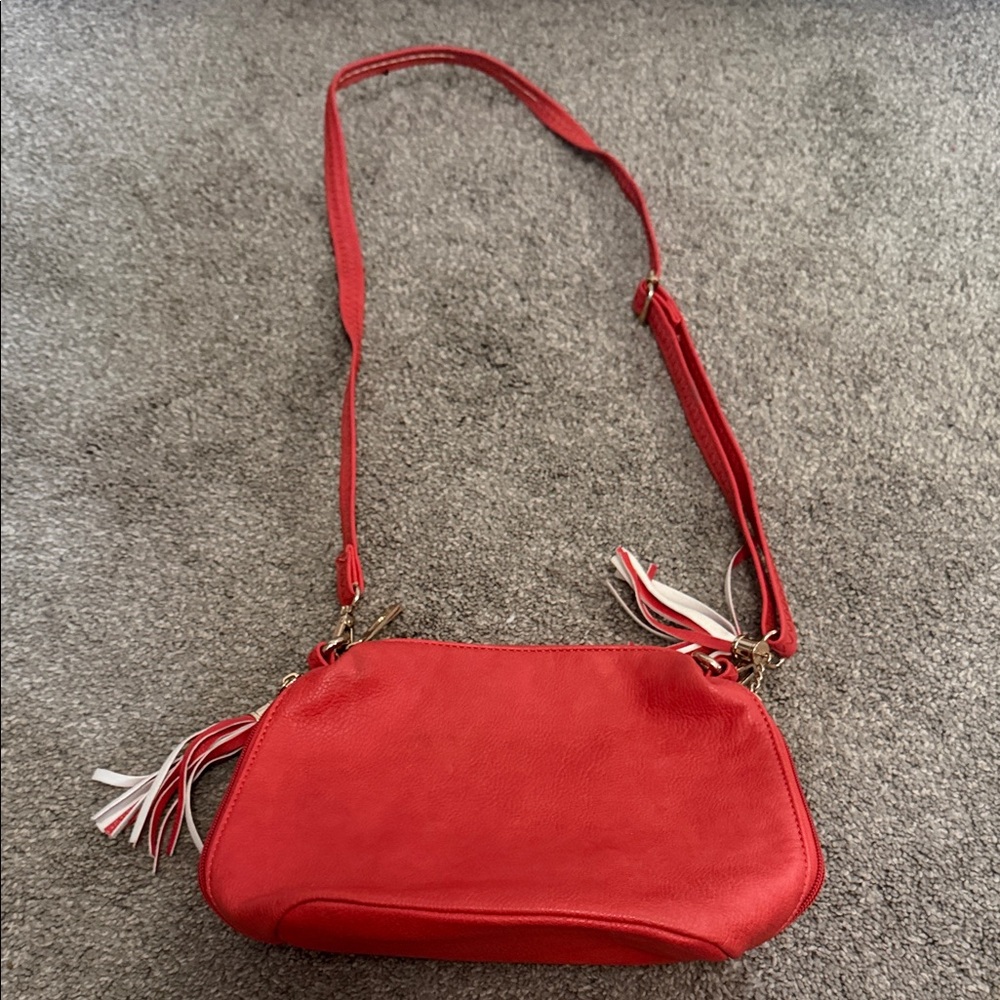 Red Leather Shoulder Bag